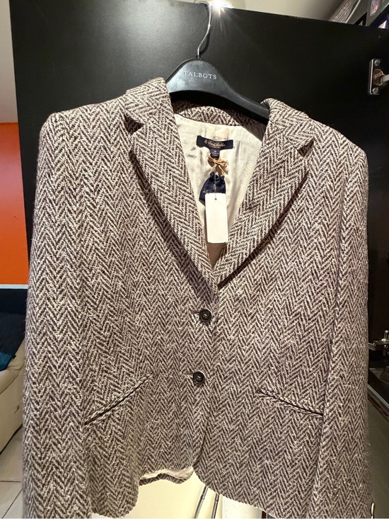 Brooks Brothers Jackets & Blazers - Brooks Brothers Tweed Herringbone Blazer - Brown & Cream Women’s Size 14